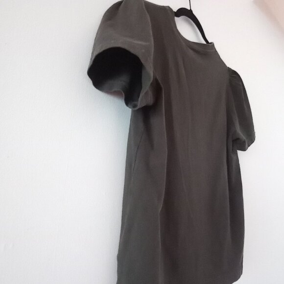 CITIZENS OF HUMANITY dark olive green tshirt with puff sleeves - Picture 5 of 7